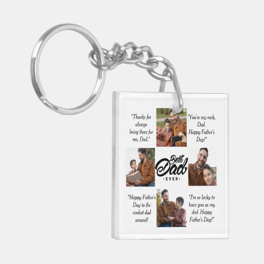 Aangepaste foto beste vader ooit sleutelhanger (Voorkant Links)