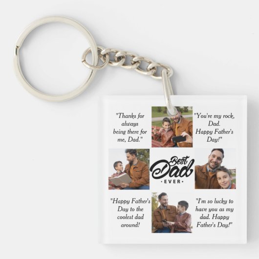 Aangepaste foto beste vader ooit sleutelhanger (Voorkant)