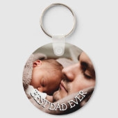 Aangepaste foto beste vader ooit sleutelhanger (Voorkant)