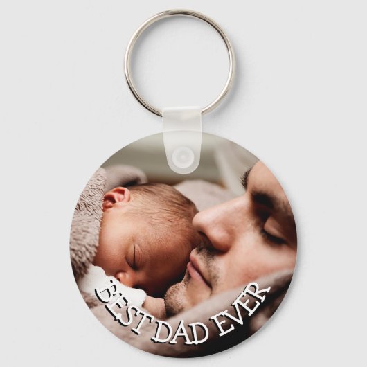Aangepaste foto beste vader ooit sleutelhanger (Voorkant)