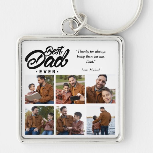 Aangepaste foto beste vader ooit sleutelhanger (Voorkant)