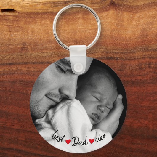 Aangepaste foto beste vader ooit sleutelhanger (Voorkant)