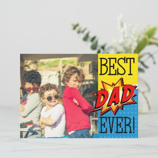 Aangepaste foto beste vader ooit superheld (Staand voorkant)