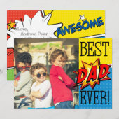 Aangepaste foto beste vader ooit superheld (Voorkant / Achterkant)