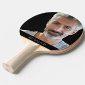 Aangepaste foto beste vader ooit vaderdag zwart tafeltennisbatje (Voorkant Gekanteld)