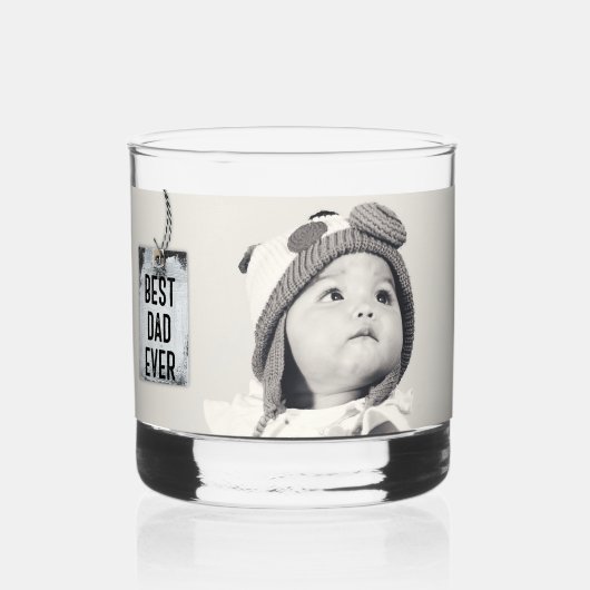 Aangepaste foto beste vader ooit whisky glas (Voorkant)