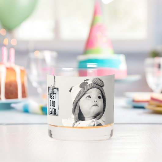 Aangepaste foto beste vader ooit whisky glas (Insitu (Verjaardag))