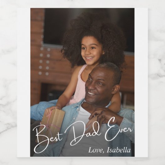 Aangepaste foto beste vader ooit wijn etiket (Enkel label)