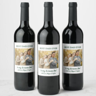 Aangepaste foto beste vader ooit wijn etiket