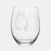 Aangepaste foto beste vader ooit wijnglas zonder voet (Achterkant)