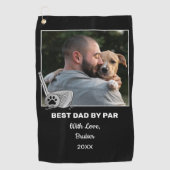 Aangepaste foto Beste vader Par Golf Towel Golfhanddoek (Voorkant)