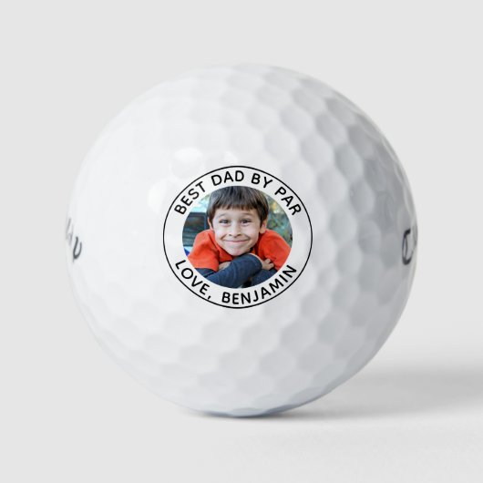 Aangepaste foto Beste vader, zwart wit Golfballen (Voorkant)