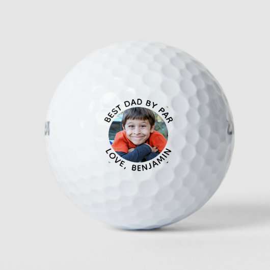 Aangepaste foto Beste vader, zwart wit Golfballen (Voorkant)