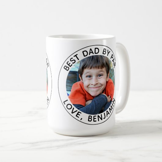 Aangepaste foto Beste vader, zwart wit Koffiemok (Voorkant rechts)