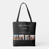 Aangepaste foto beste vriend collage zwart wit tote bag (Achterkant)