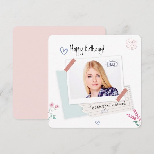 Aangepaste foto beste vriend, gefeliciteerd feestdagenkaart (Voorkant / Achterkant)