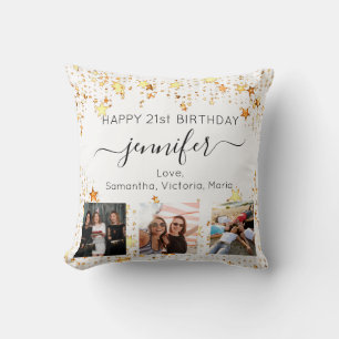 Aangepaste foto beste vriend witte gouden sterren kussen