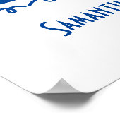 Aangepaste foto Beste vrienden Gift Blue White Poster (Hoek)