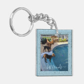 Aangepaste Foto Beste Vrienden Voor Altijd Blauw L Sleutelhanger (Voorkant Links)