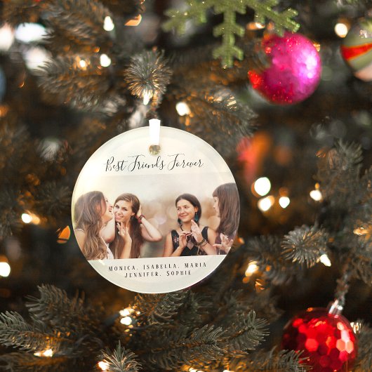 Aangepaste foto beste vrienden voor altijd glas ornament