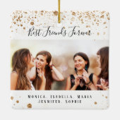 Aangepaste foto beste vrienden voor altijd gouden keramisch ornament (Achterkant)