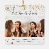 Aangepaste foto beste vrienden voor altijd gouden keramisch ornament (Voorkant)