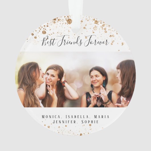 Aangepaste foto beste vrienden voor altijd gouden  ornament (achterkant)