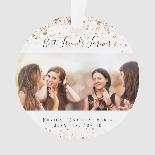 Aangepaste foto beste vrienden voor altijd gouden  ornament (voorkant)