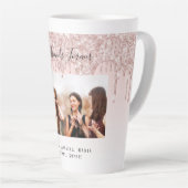 Aangepaste foto beste vrienden voor altijd roze latte mok (Rechterhoek)