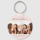Aangepaste foto beste vrienden voor altijd roze sleutelhanger (Achterkant)
