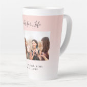 Aangepaste foto beste vrienden voor leven zwart ro latte mok (Rechterhoek)