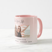 Aangepaste foto beste vrienden voor leven zwart ro mok (Voorkant rechts)