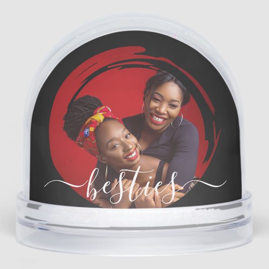 Aangepaste Foto Besties Kerstmis Sneeuwbol (Voorkant)