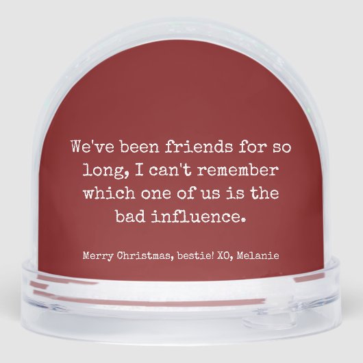 Aangepaste Foto Besties Kerstmis Sneeuwbol (Achterkant)