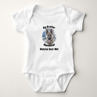 Aangepaste foto Big Brother Dog Baby Bodysuit