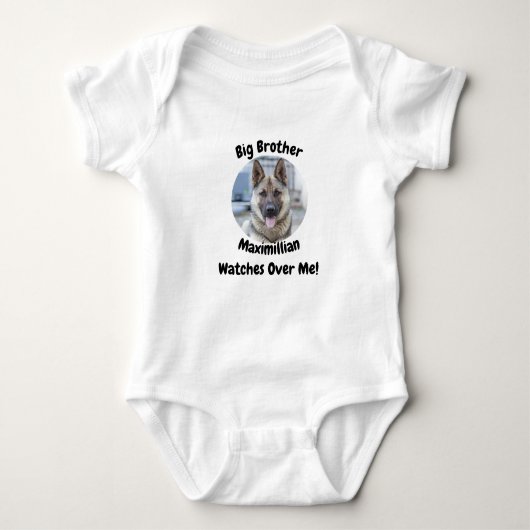 Aangepaste foto Big Brother Dog Baby Bodysuit (Voorkant)