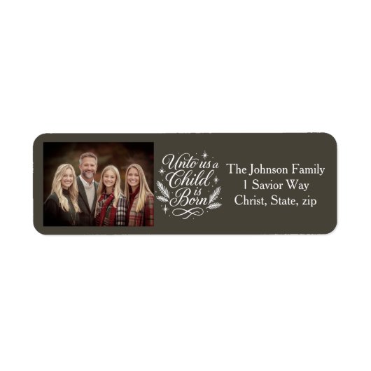 Aangepaste Foto Bijbel Verse Kerstlabels Etiket (Voorkant)