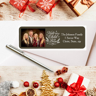 Aangepaste Foto Bijbel Verse Kerstlabels Etiket