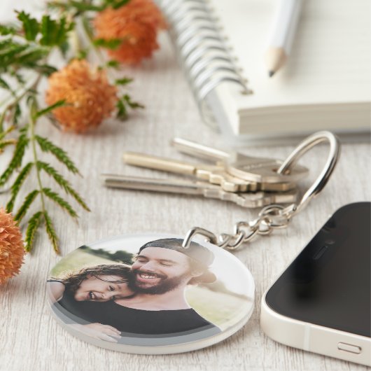 Aangepaste foto Bijvoorbeeld beste vader ooit Sleutelhanger (Voorkant Rechts)