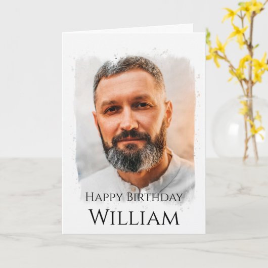 Aangepaste foto, Birthday Kaart (Gele Bloem)