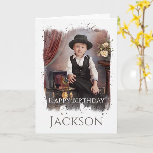 Aangepaste foto, Birthday Kaart (Gele Bloem)