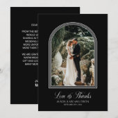 Aangepaste foto Black Arch Wedding Bedankkaart (Voorkant / Achterkant)