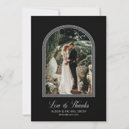 Aangepaste foto Black Arch Wedding Bedankkaart