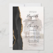 Aangepaste foto 'Black Gold Agate Weddenschap' Kaart (Voorkant)