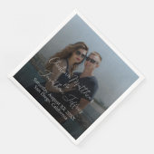 Aangepaste foto Black gradiënt bruiloft Servet (Hoek)