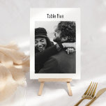 Aangepaste foto Black White Minimalist Modern Wedd Kaart<br><div class="desc">Aangepast zwart-wit minimalistisch modern huwelijksnummer foto zwart</div>