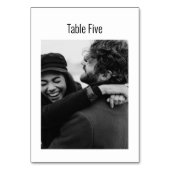 Aangepaste foto Black White Minimalist Modern Wedd Kaart (Achterkant)