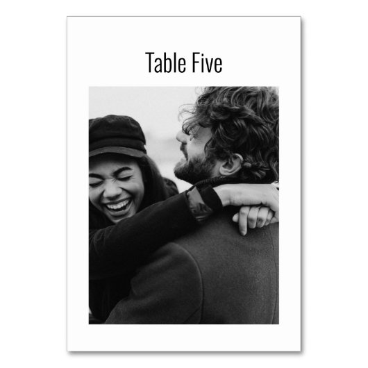 Aangepaste foto Black White Minimalist Modern Wedd Kaart (Achterkant)