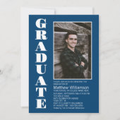 Aangepaste Foto Blauw Afstudeerfeest Kaart (Voorkant)