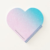 Aangepaste foto blauw groen glitter ombre notitieboek (Achterkant)